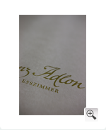 Lorenz Adlon Esszimmer / Hotel Adlon Kempinski mit Logo, Siebdruck