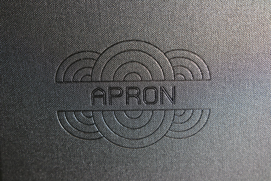 Restaurant APRON mit Heißfolienprägung