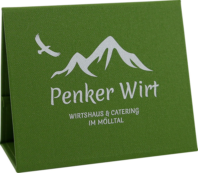 Penker Wirt mit Reserviert-Aufsteller, Logo, Digitaldruck