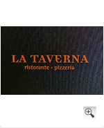 Heißfolienprägung vom Logo La Taverna