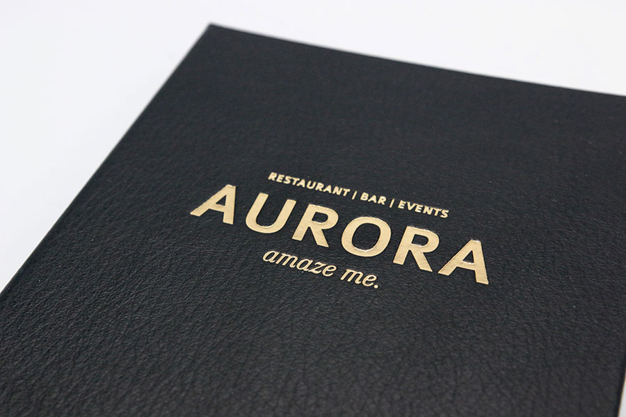 AURORA mit Logo, Heißfolienprägung