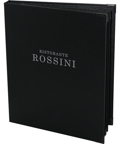 Speisekarte mit Logo Rossini