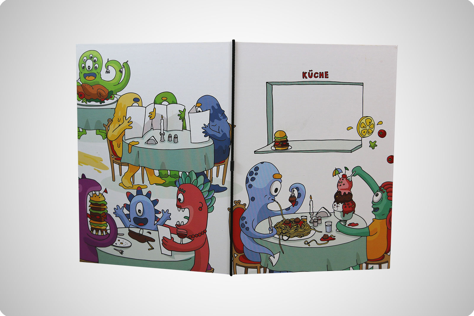 Kinderspeisekarte Hardcover Light - Monster-Restaurant