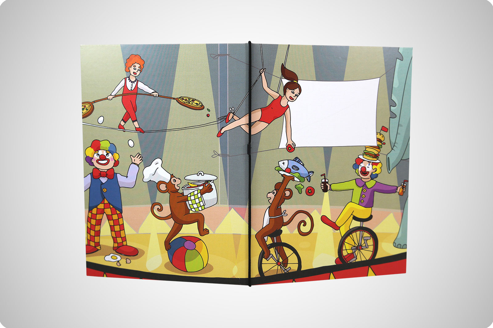 Kinderspeisekarte Hardcover Light - Zirkus