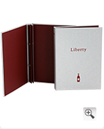 Bistrorante Liberty mit Buchschrauben, Speisekarten Mango