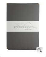 Egerner Bucht – Restaurant mit Stecktaschen, Aufsteller, Metallecken, Speisekarten Platte