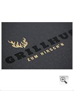 Grillhus zum Hirsch’n mit Logo