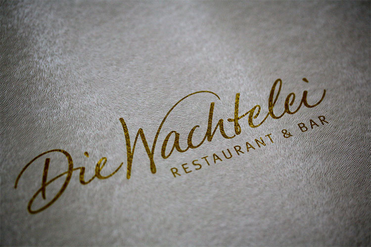 Restaurant „Die Wachtelei“ / Hotel Landhaus Wachtelhof mit Speisekarte, Siebdruck